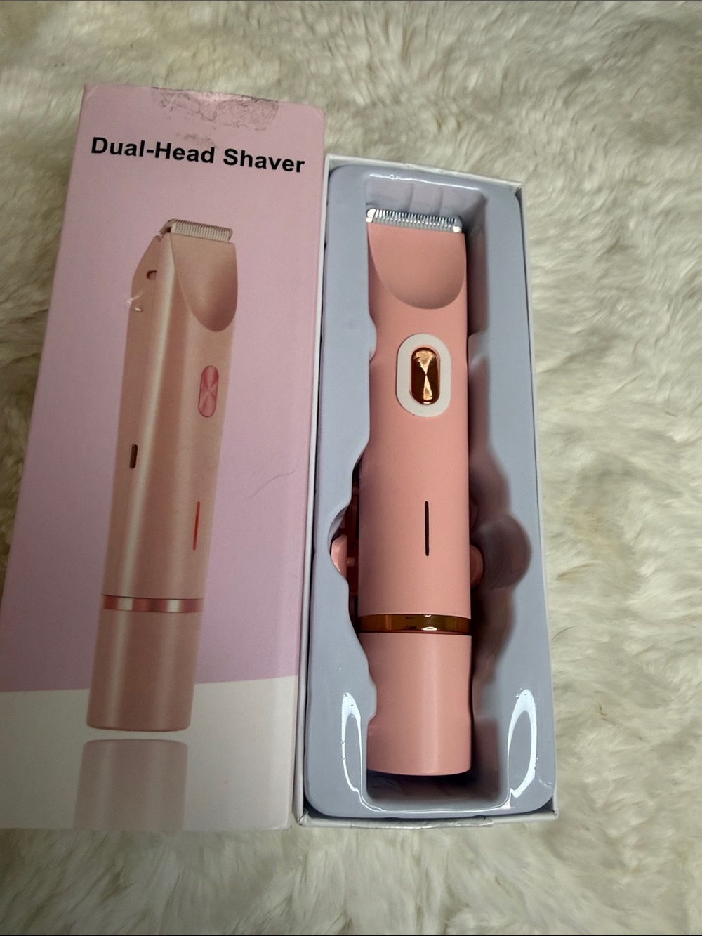 Cordless Pink Women's Head Shaver with Gold Accent